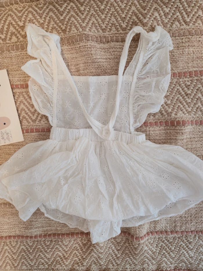 Barboteuse jupe blanche dentelle coton - photo numéro 3
