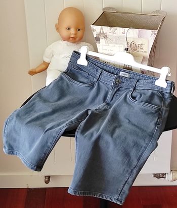 Bermuda en jean slim homme – Bleu gris – Taille US 32 (équiv. EU 38)