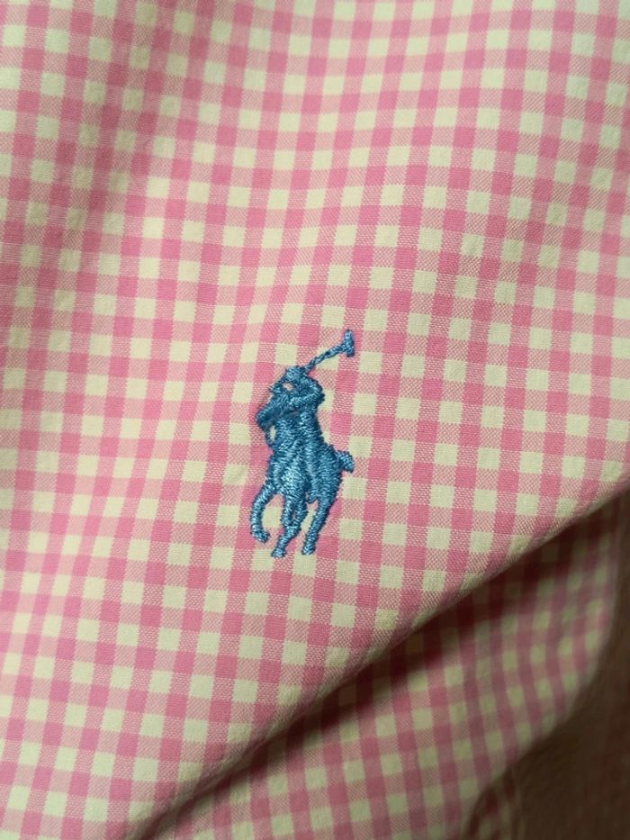 Chemise Polo Golf Ralph Lauren – Carreaux Roses & Blancs – Custom Fit – Vintage Y2K - photo numéro 2