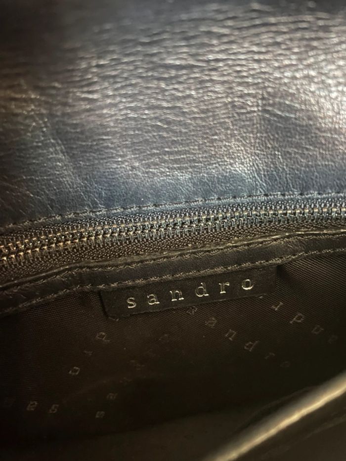 Sac à main cuir noir - Sandro - photo numéro 8