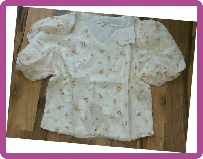 Top floral à sequins, NEUF avec étiquette, Taille S (36/38) - photo numéro 5