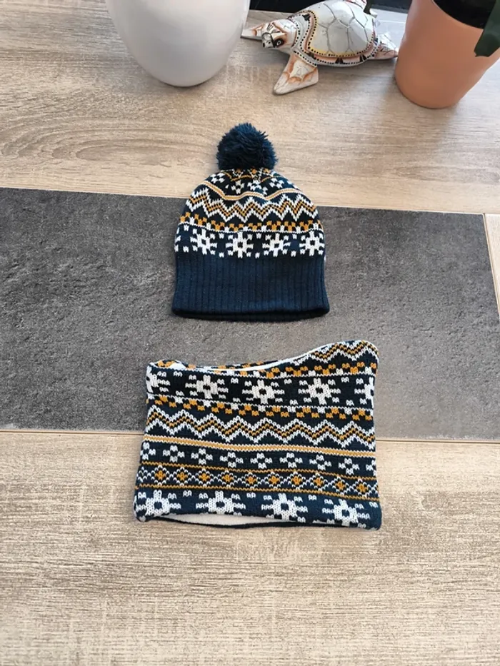 Bonnet et son snood garçon 12/18 mois 47cm Orchestra - photo numéro 2