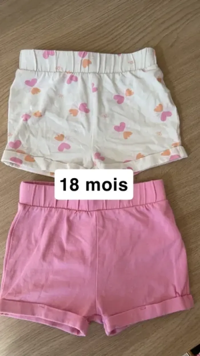 Lot de 2 shorts 18 mois