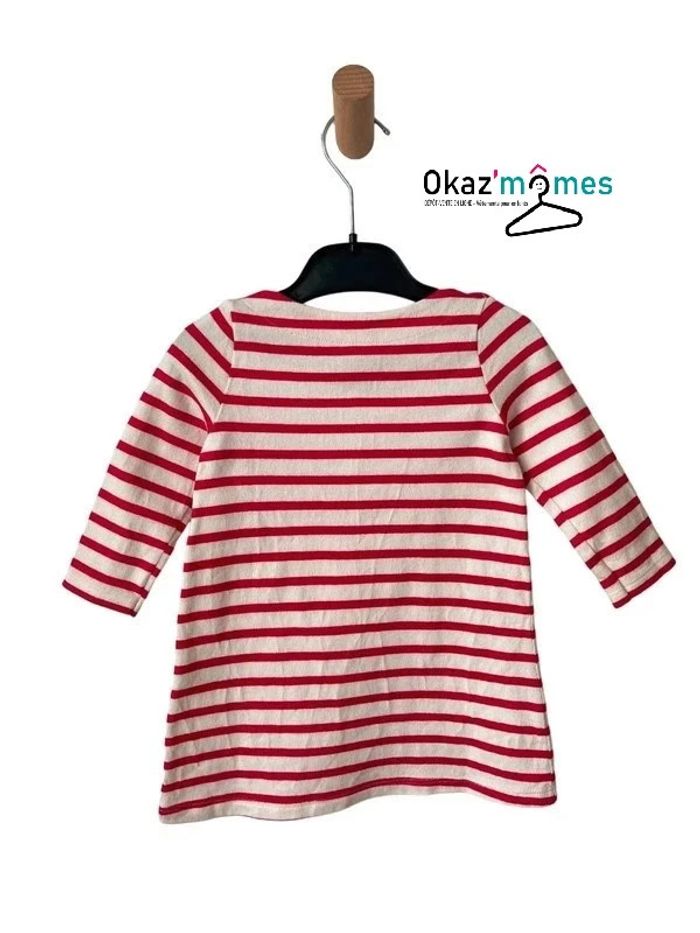 Robe marinière fuchsia à manches longues - Petit Bateau 18 mois (81cm) - photo numéro 3