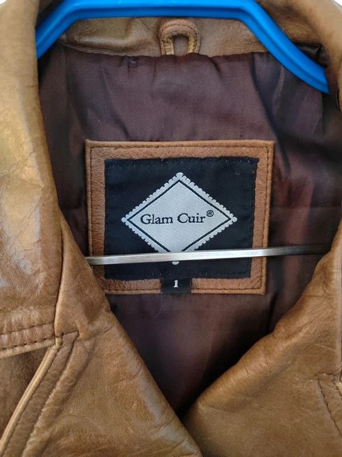 Perfecto en cuir marron t. 1 Glam Cuir - photo numéro 3