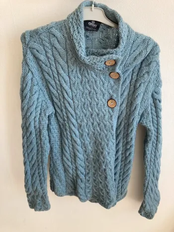 Gilet bleu en laine mérino