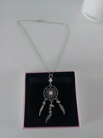 🌸 Collier pendentif attrape rêve rose