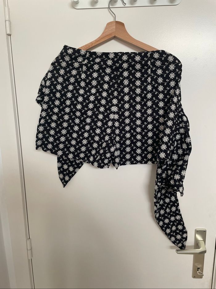 Short Zara noir à motifs à nouer - photo numéro 2