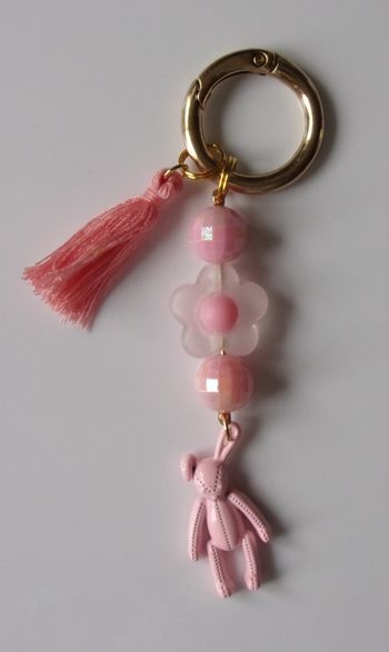 Déco de sac à main doré avec lapin métal Rose