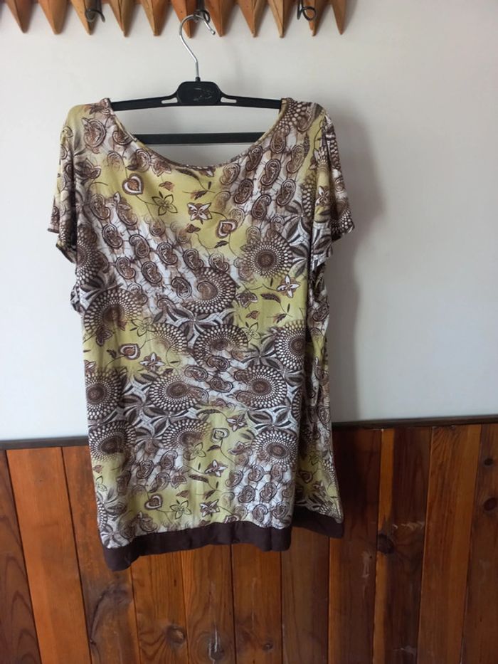 Tee-shirt marron vert - photo numéro 2