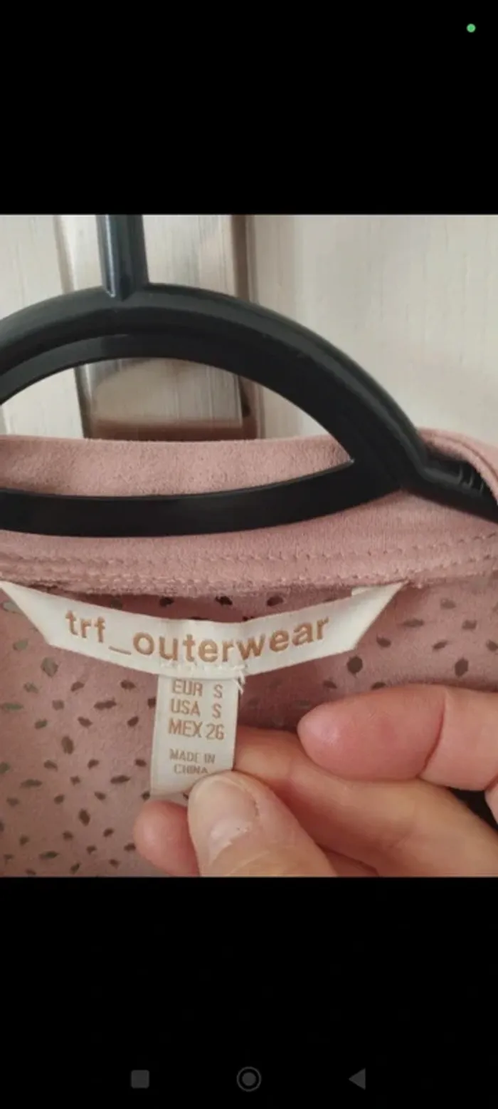 Veste en suédine rose ajourée Zara S - photo numéro 9