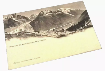 Carte postale ancienne Chamonix (Haute-Savoie) Panorama du Mont Blanc vu de la Flégère