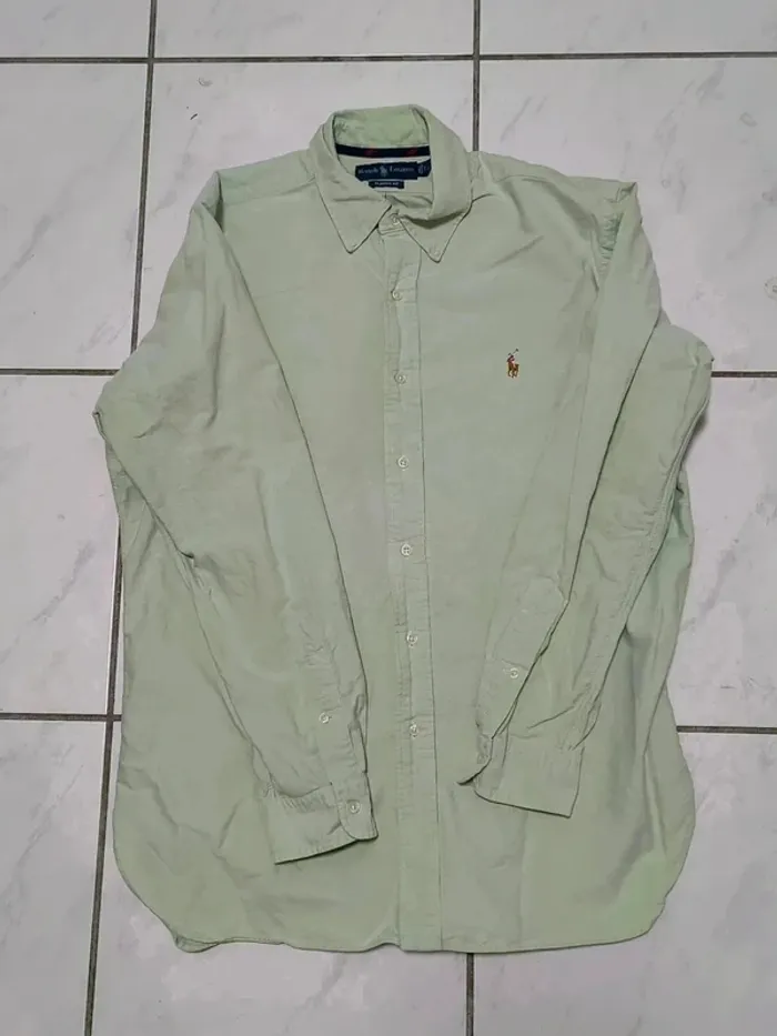 Chemise Ralph Lauren Classic Fit Vert Clair Vintage Y2K - photo numéro 3