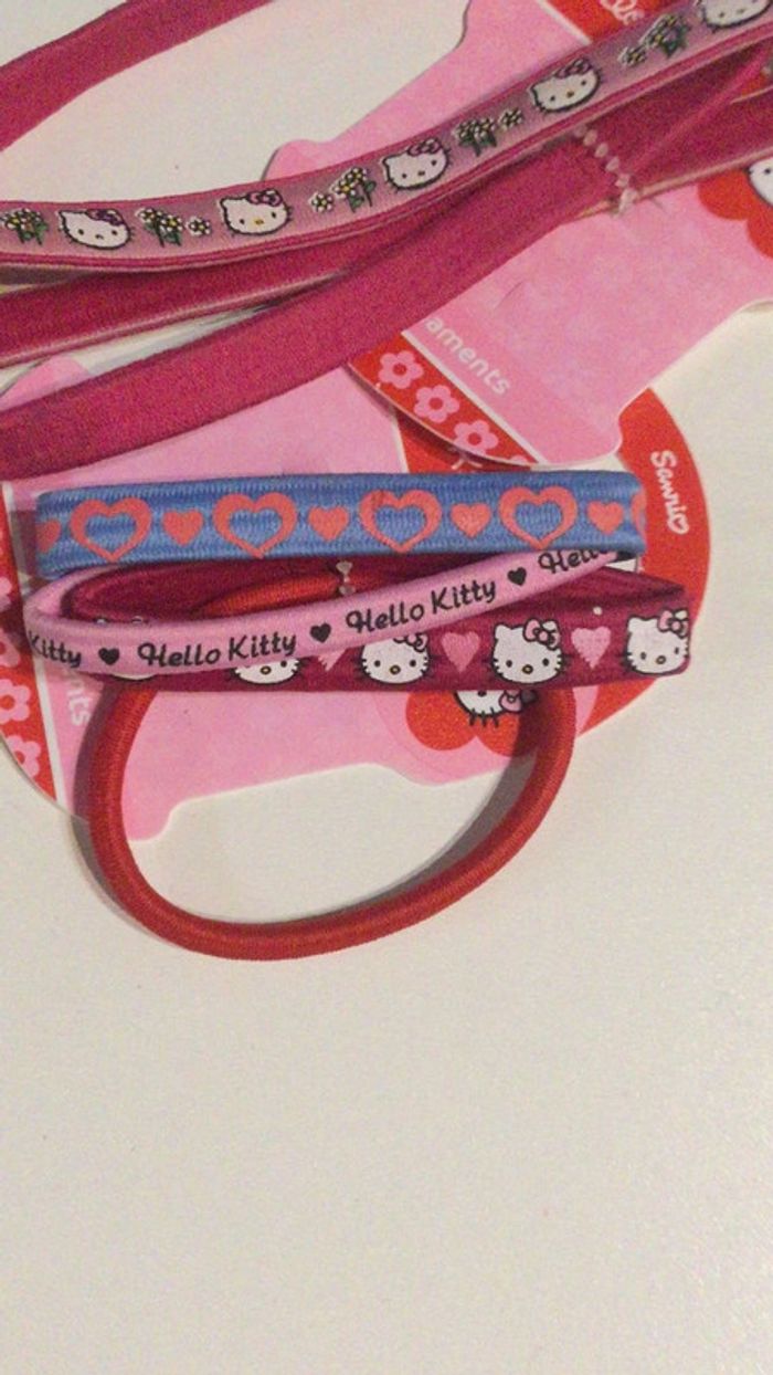 Lot accessoires cheveux bandeaux hello kitty élastique - photo numéro 3