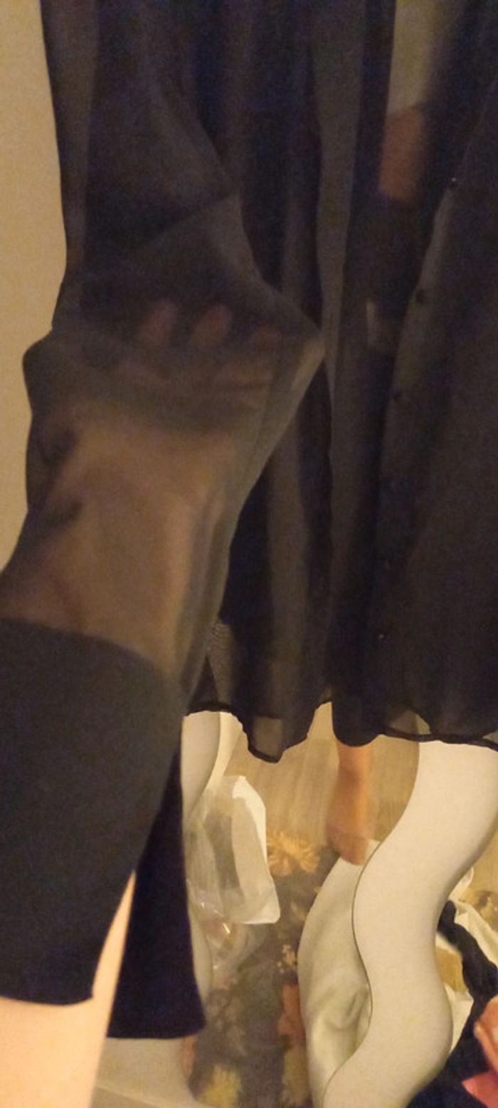 Chemisier noir transparent vintage - photo numéro 3