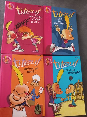 Lot 4 livres bibliotheque rose titeuf enfant