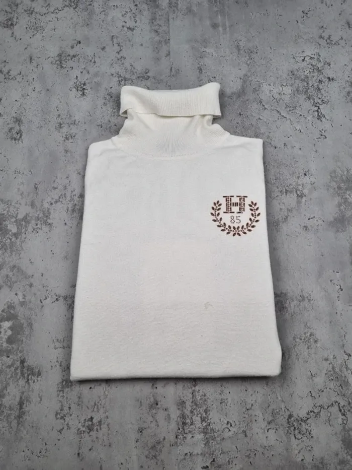 Pull col roulé Tommy Hilfiger blanc, L Femme - photo numéro 2
