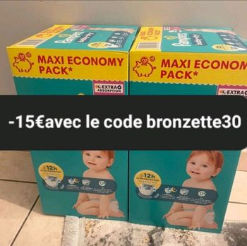 2 x cartons Pampers Baby Dry Taille 4+ Maxi Economy Pack