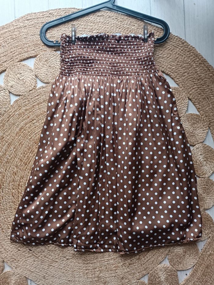 Jupe marron pois blanc élastique Taille S Make me Lemonade En très bon état - photo numéro 2