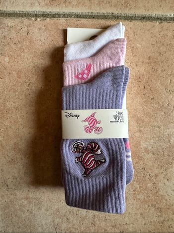 Lot 3 paires chaussettes Cheschire Disney Taille unique