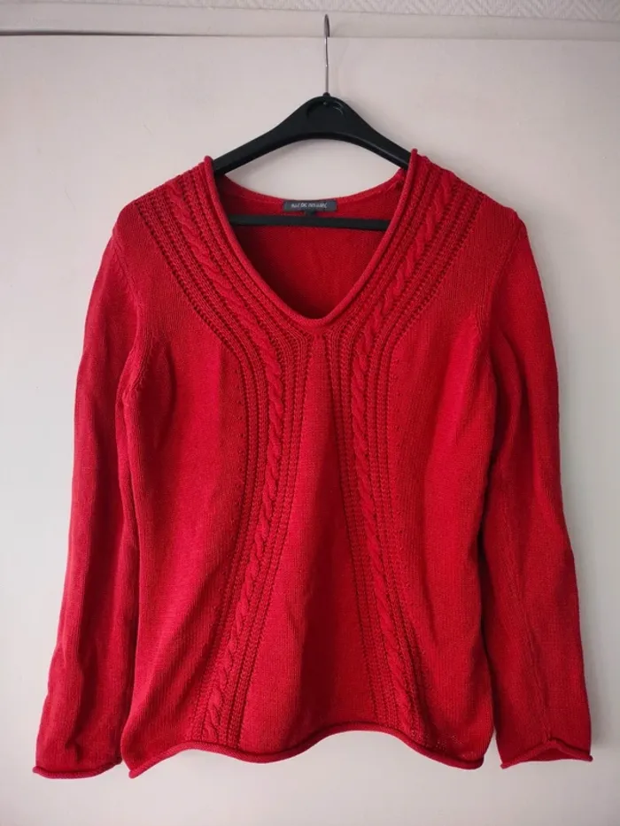 Pull rouge Mat de Misaine taille M - photo numéro 5