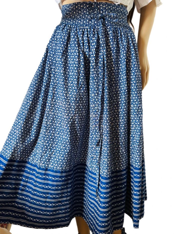 🦋Superbe jupe longue bleue vintage autrichienne cottagecore Austrian Blue long skirt🦋 - photo numéro 7