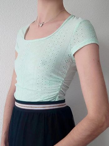 Tee-shirt menthe ajouré / Shein EZwear - 34/XS