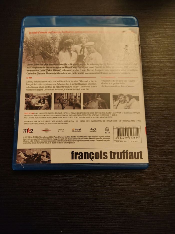 Blu Ray Jules et Jim (Jeanne Moreau, Oskar Werner, François Truffaut) - photo numéro 2