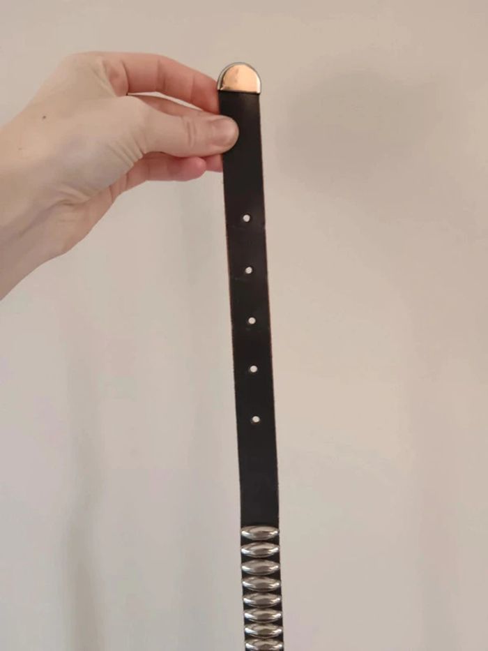 Ceinture grise empiècements argentés - photo numéro 5