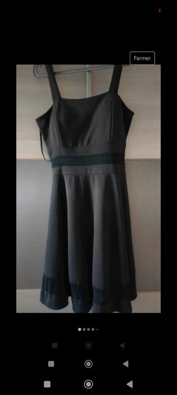 Robe Neuve Noire Camaïeu femme avec transparence à la taille et en bas