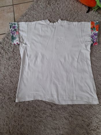 Tee-shirt tunique coton fleuri T46