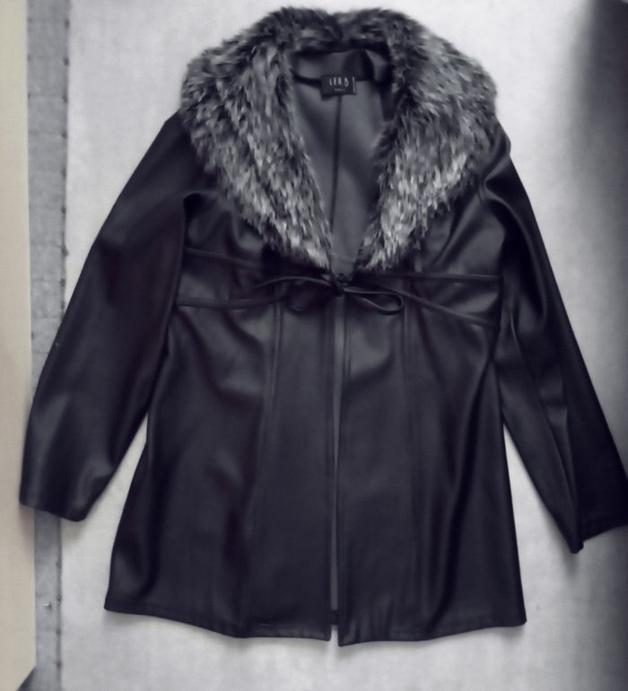 🌺 magnifique manteau neuf en cuir synthétique avec col fourrure 20 eur taille 38 -40🌺 - photo numéro 5