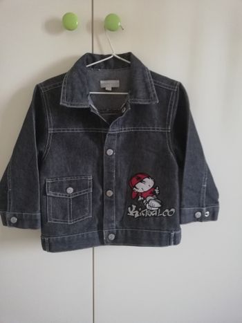 Blouson garçon en jeans noir, 24 mois, Kimbaloo, en très bon état