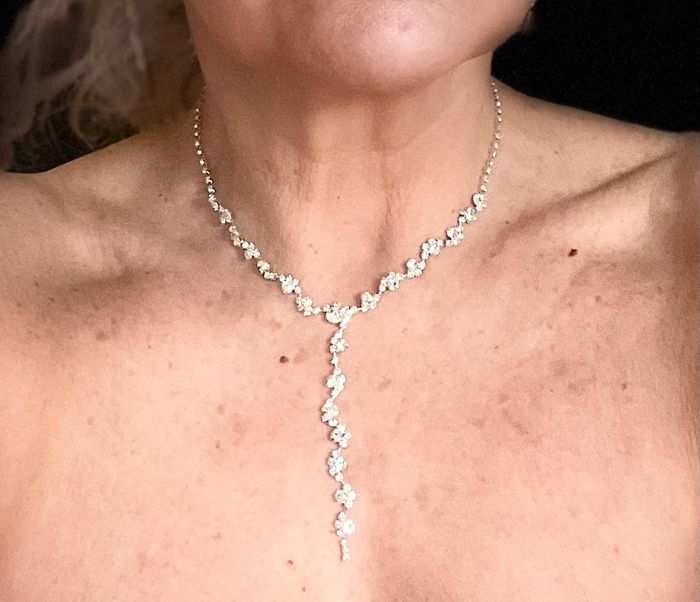 Ensemble trois pièces bijoux plaque argent strass collier bracelet bo neuf - photo numéro 9