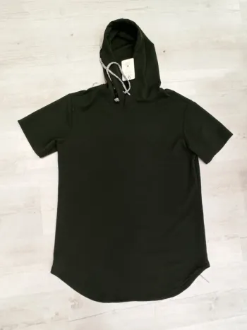 Tee shirt kaki uni capuche homme xxl