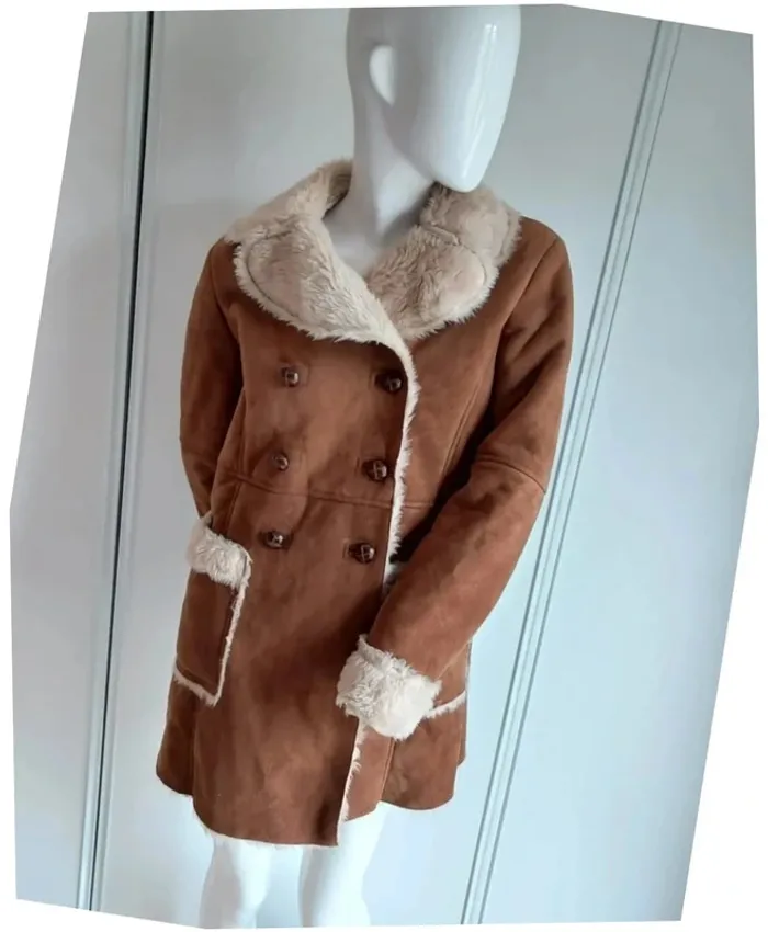 Manteau suédine camel