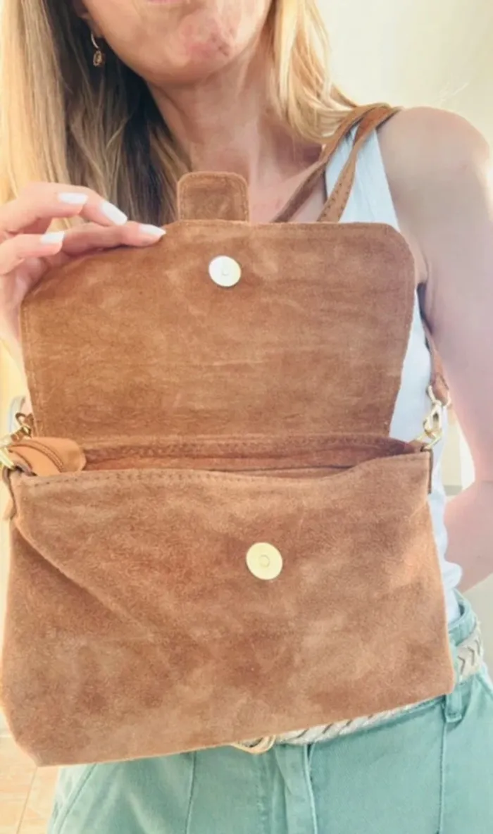 Sac cuir camel et imprimé léopard - photo numéro 6