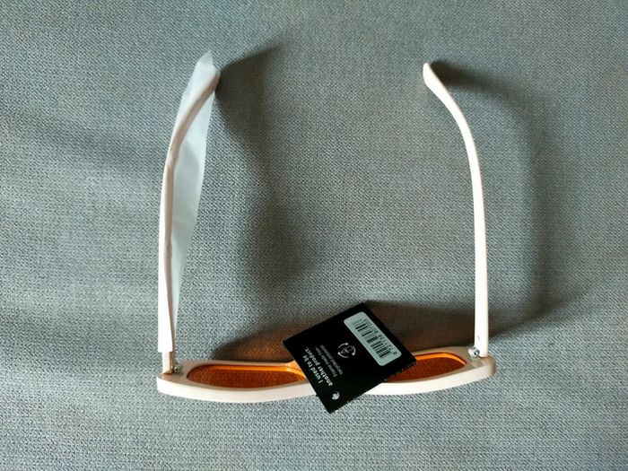 Lunettes de soleil femme beige – verres orange UV400 – style rétro - photo numéro 3