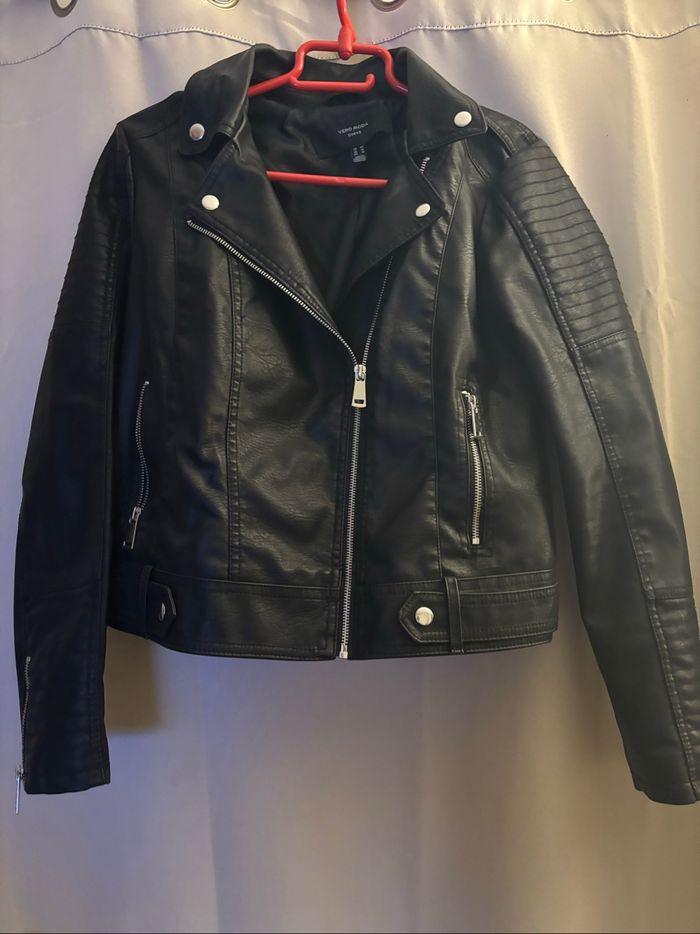 Veste perfecto simili cuir noire Vero Moda - Taille L - Neuve