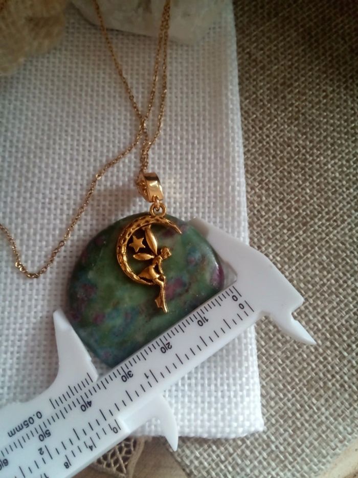 Collier réversible en pierre naturelle de rubis sur zoisite - photo numéro 3