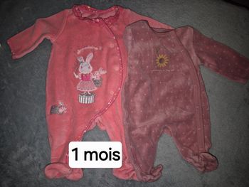 2 pyjamas fille 1 mois