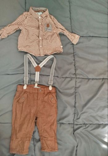 Ensemble chemise salopette 6 mois