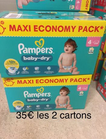 216 couches Pampers baby dry taille 4