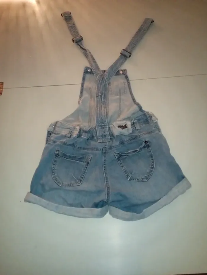 Salopette short en jean c&A 152 cm réglable à l'intérieur - photo numéro 7