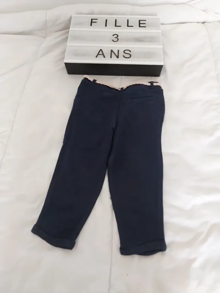 Pantalon habillé avec ceinture fille 3 ans Kiabi - photo numéro 2