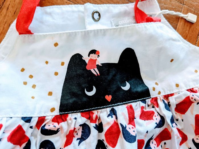 Robe barboteuse chat fillette Catimini 6 mois neuf - photo numéro 2