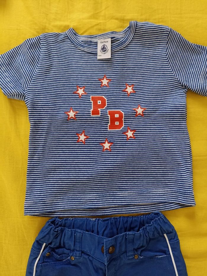 Ens 2p TS pantalon Petit Bateau 12m - photo numéro 2