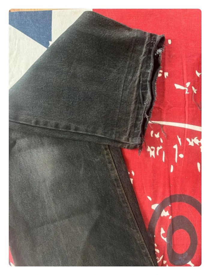 Pantalon bleu/noir délavé taille 40 vintage coupe droite patte d’éléphant - photo numéro 8