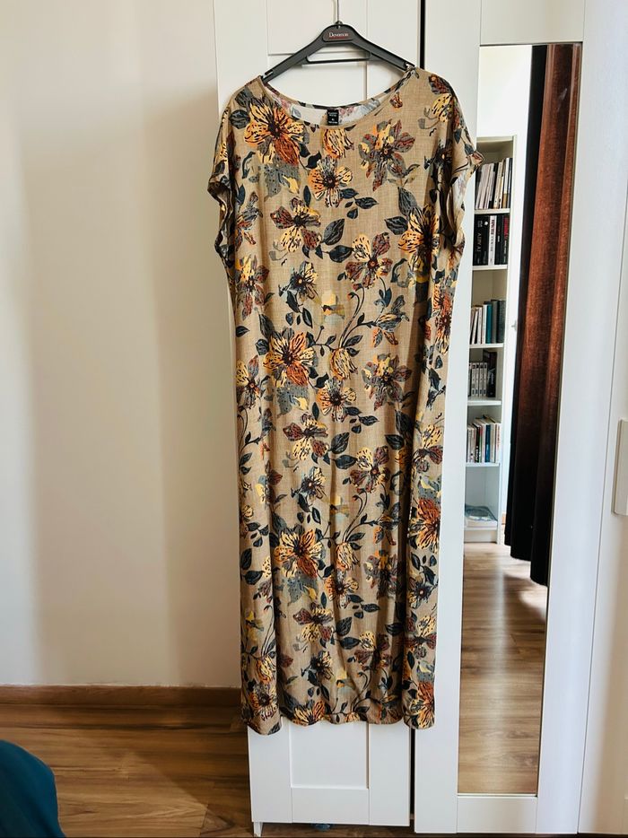Robe longue marron à motifs Neuve Shein Taille XL