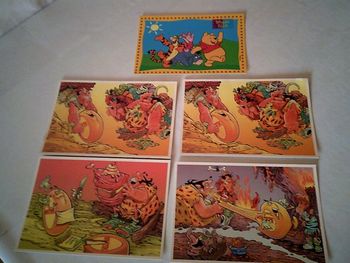 Lot de 5 cartes postale Winnie les grandes découvertes Onetik